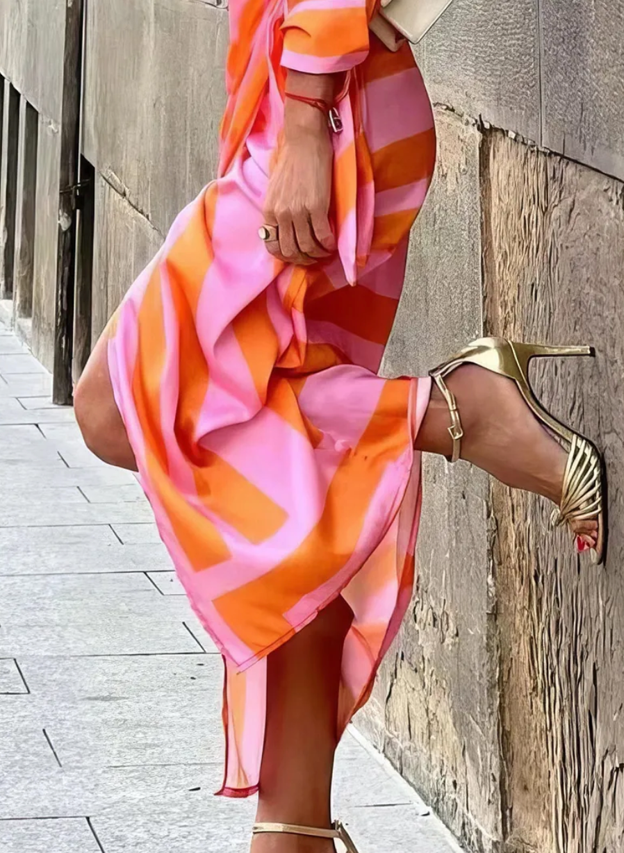 Heather | Abstract Print Wrap Dress