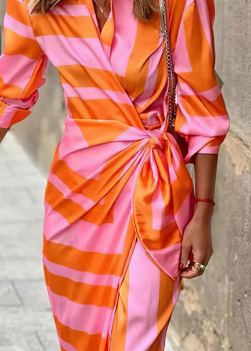Heather | Abstract Print Wrap Dress