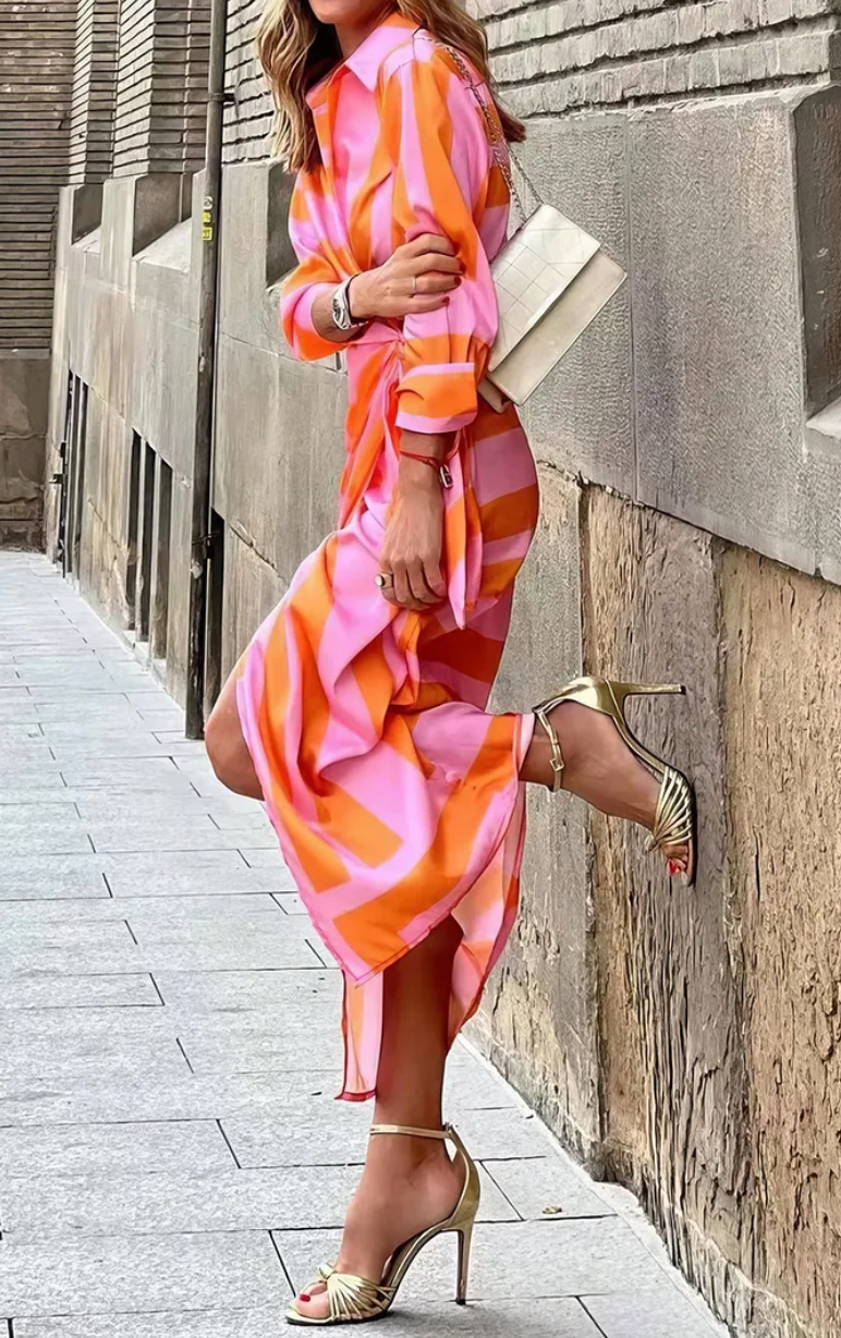 Heather | Abstract Print Wrap Dress