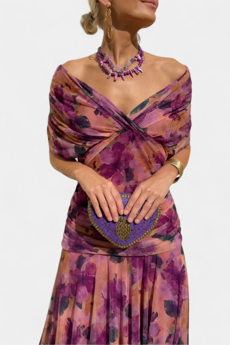 Eloria | Elegant Romantic Long Floral Dress