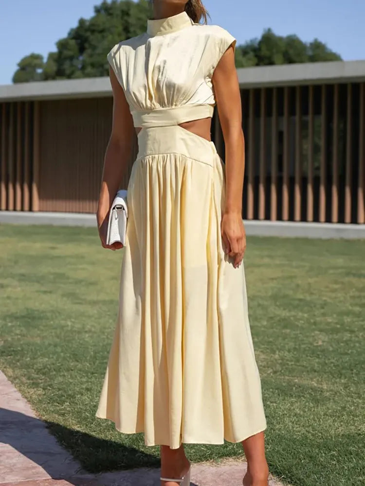 Eleanor | Chic Pleated Cutout Dress