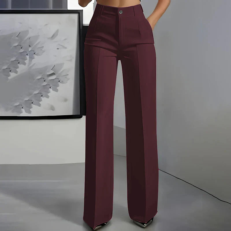 Eddi | Chic High Waisted Pants with A Straight and Elegant Cut
