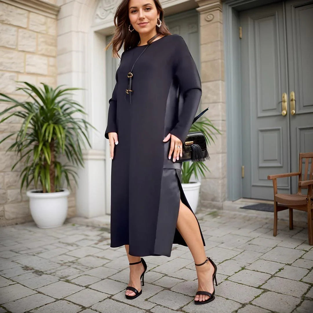 Sinfonya™ | Dress in Cotton Poplin with Leather Details, Feminine Sophistication to Delight and Inspire!