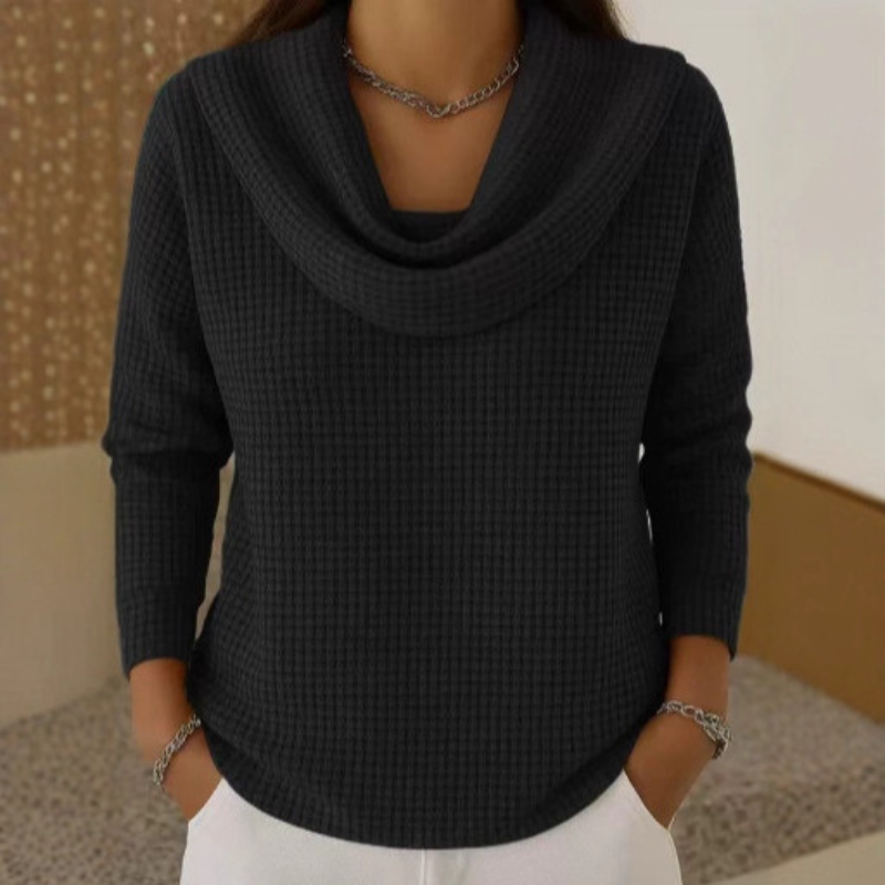 Danela | Elegant Sweater with Cascading Neckline