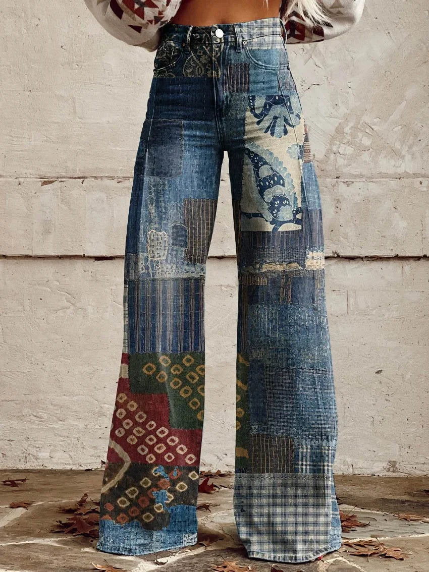 Brooke | Stylish Patchwork Wide-Leg Jeans