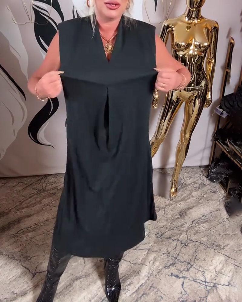 Trendy Sleeveless V-Neck Dress