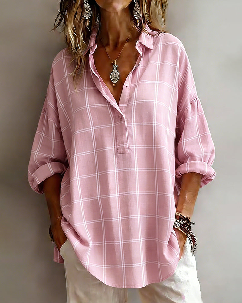 Sophisticated Checked Lapel Shirt