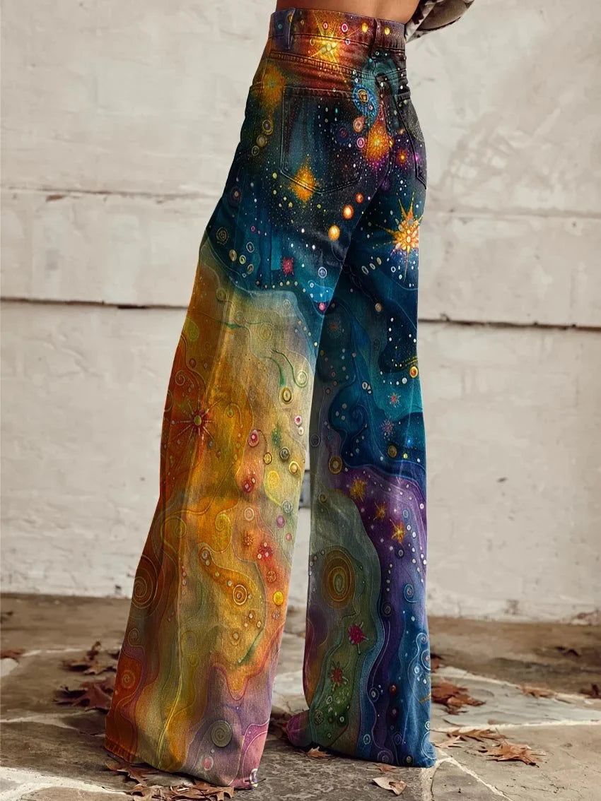 Alice | Colorful Artistic Wide-Leg Jeans