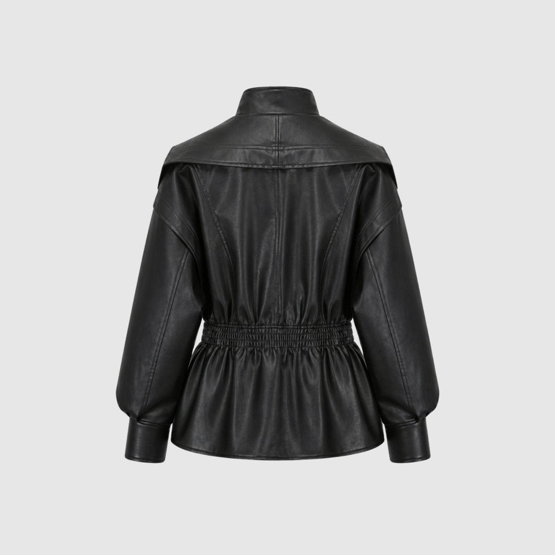 Agnes | Notch-Lapel Nonchalant Tailored Leather Jacket