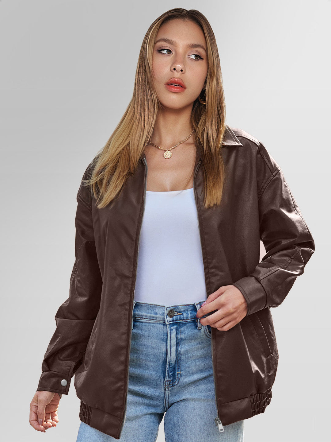 Aurelie | Oversized Enduring Quiet Leather Jacket