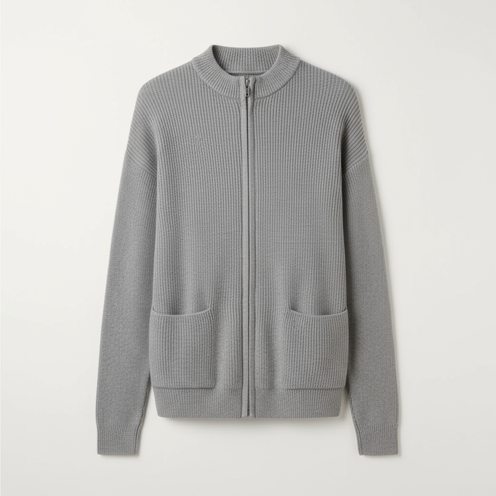 Aya | Ribbed Zip-Up Statement Sweater