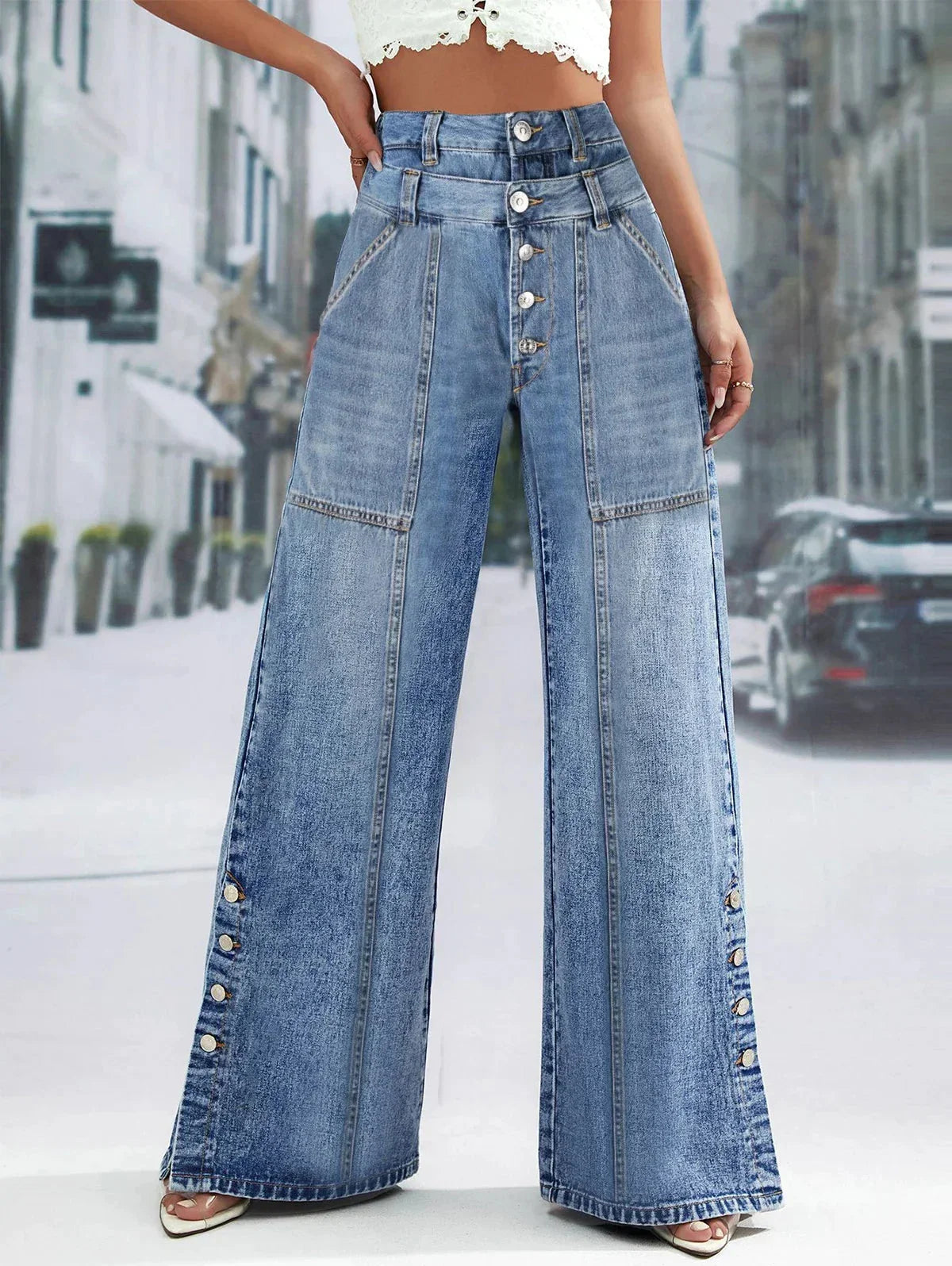 Anna | High-Waist Wide-Leg Jeans