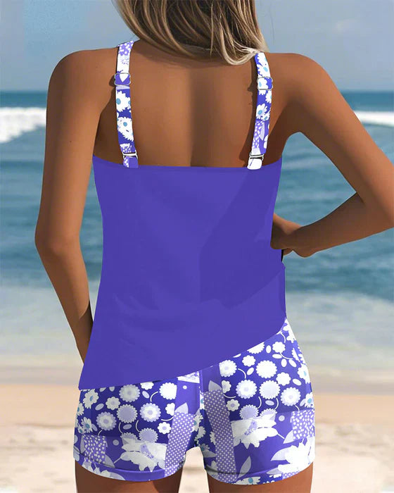 Caroline | Floral Tankini & Shorts Set