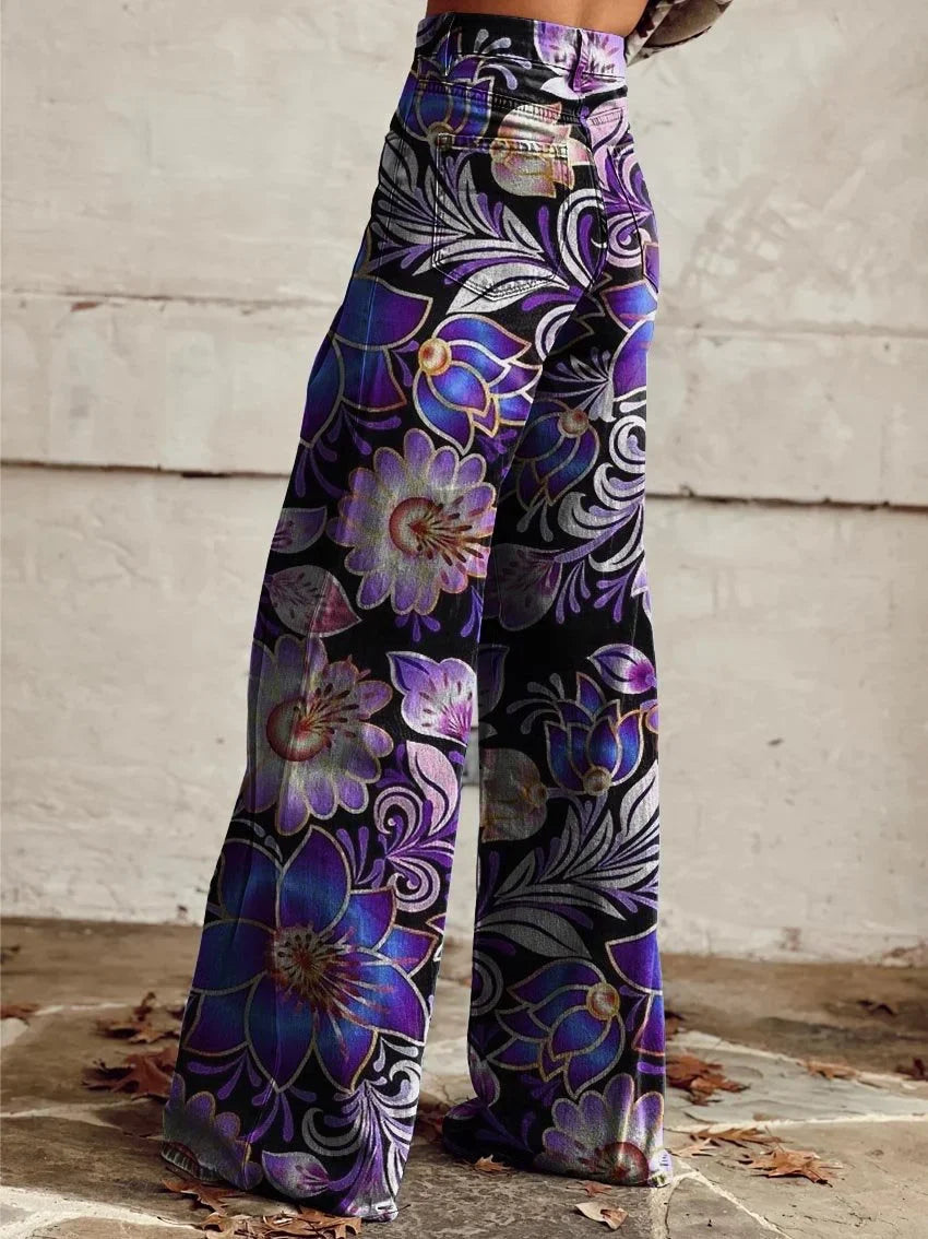 Caitlin | Relaxed Fit Botanical Print Pants