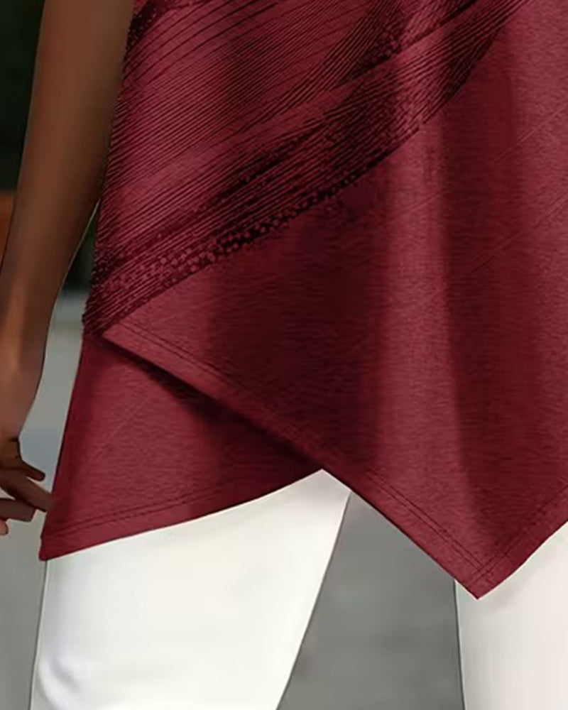 T-Shirt Short Sleeves Asymmetrical Hem