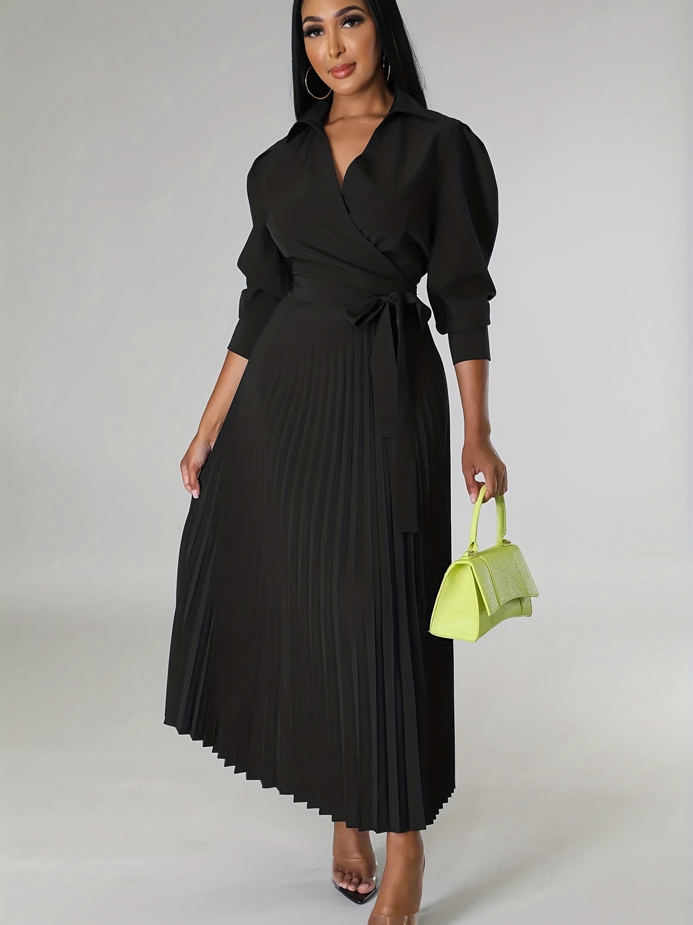 Alexa | Elegant Pleated Wrap Dress