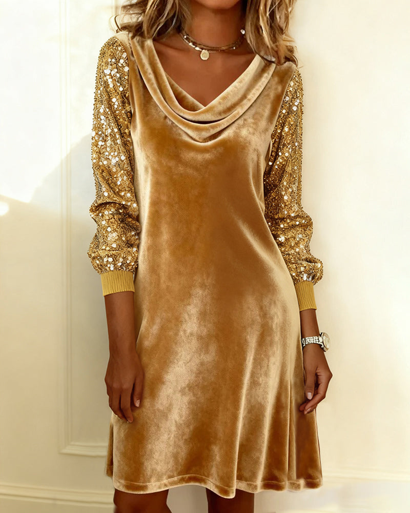 Dress Elegant Velvet and Sequins