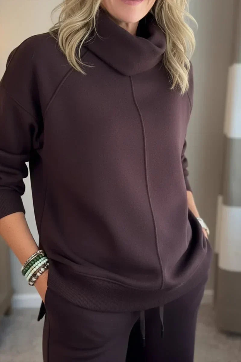 Thalia Cozy Two Piece Turtleneck Travel Set