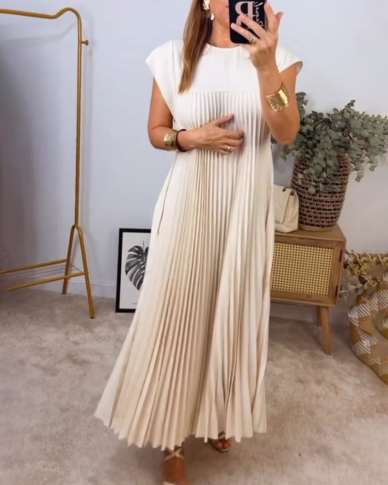 Kaitlyn | Elegant Soft Pleated Maxi Dress