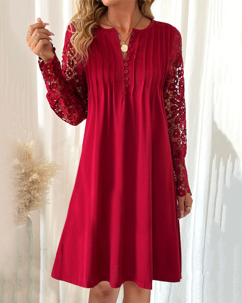 Georgia | Stylish Button-Front Lace Dress