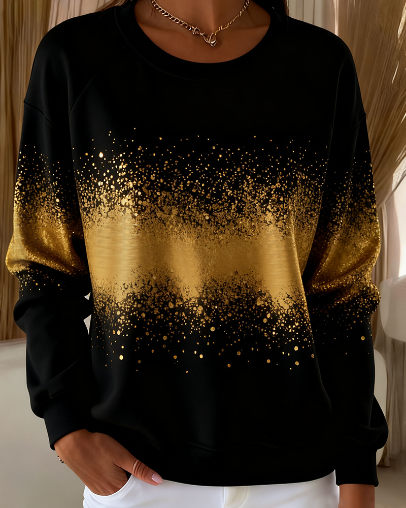Trendy Gradient Round Neck Sweatshirt