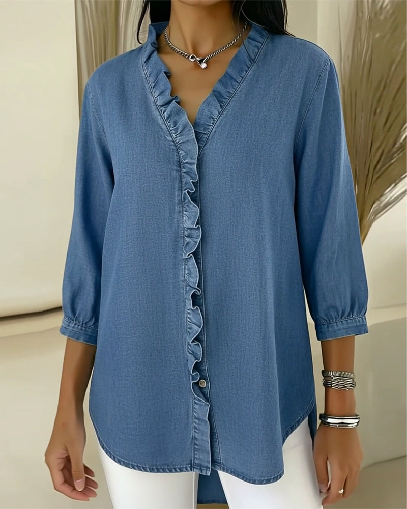 Elvaria™ | Elegant Blouse with Ruffle Details