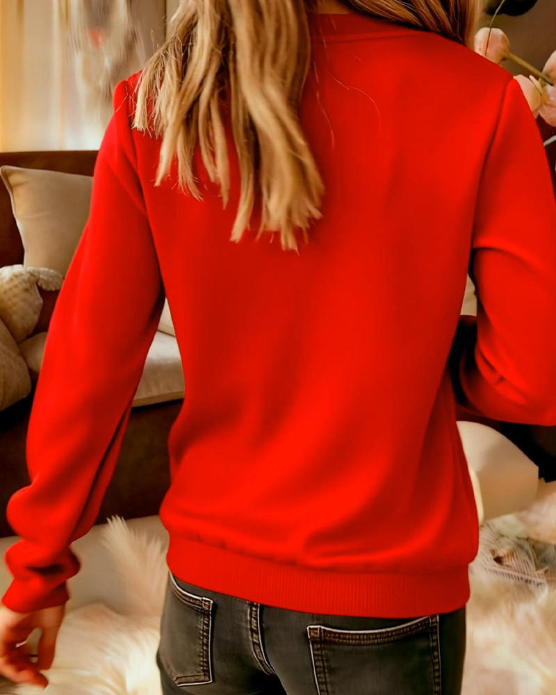 Christmas Printed Half-Zip Sweatshirt