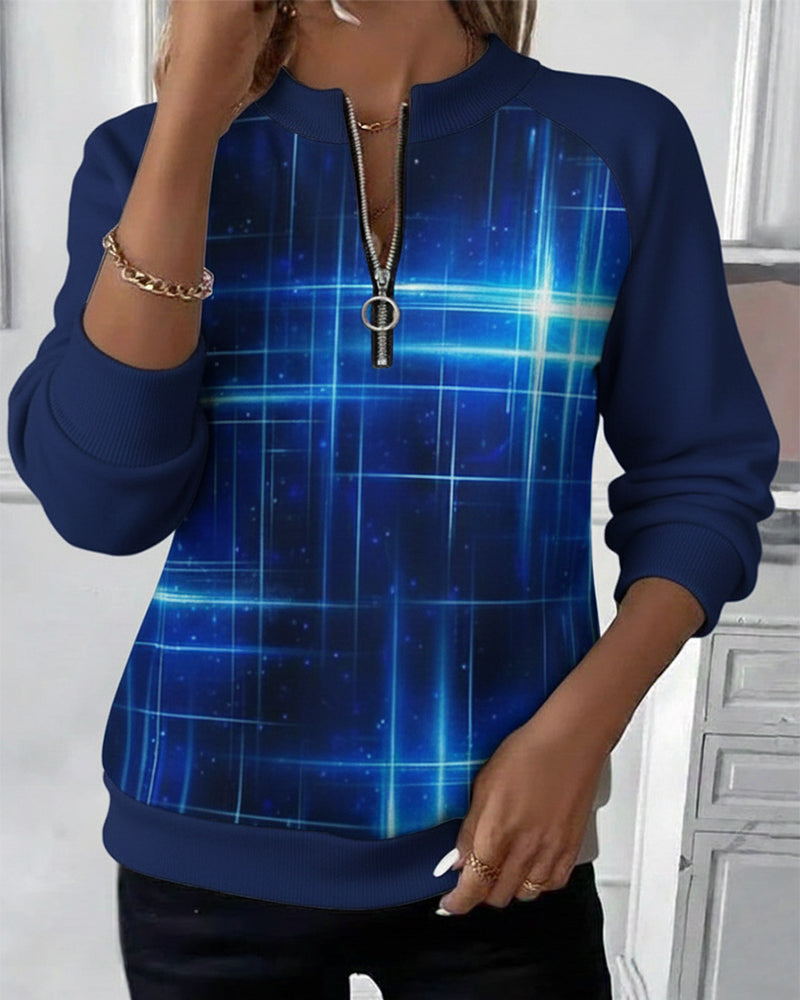 Fashion Gradient Half-Zip Hoodie