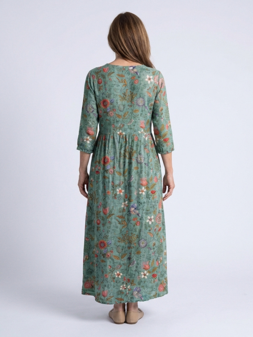 Divya | Floral Three-Quarter Maxi Dress