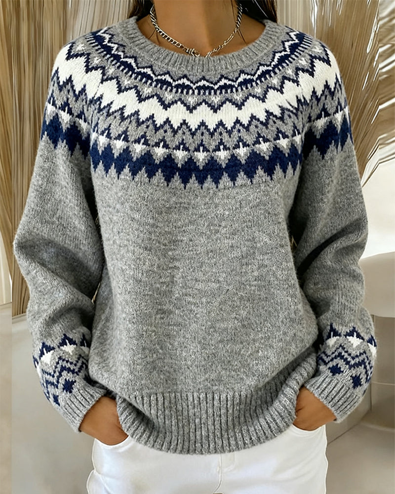 Long Sleeve Sweater with Round Neck