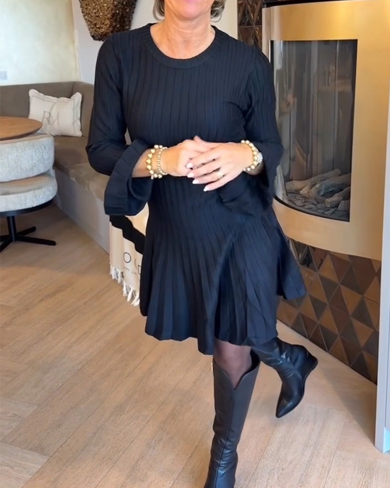 A-Line Dress with Flared Sleeves