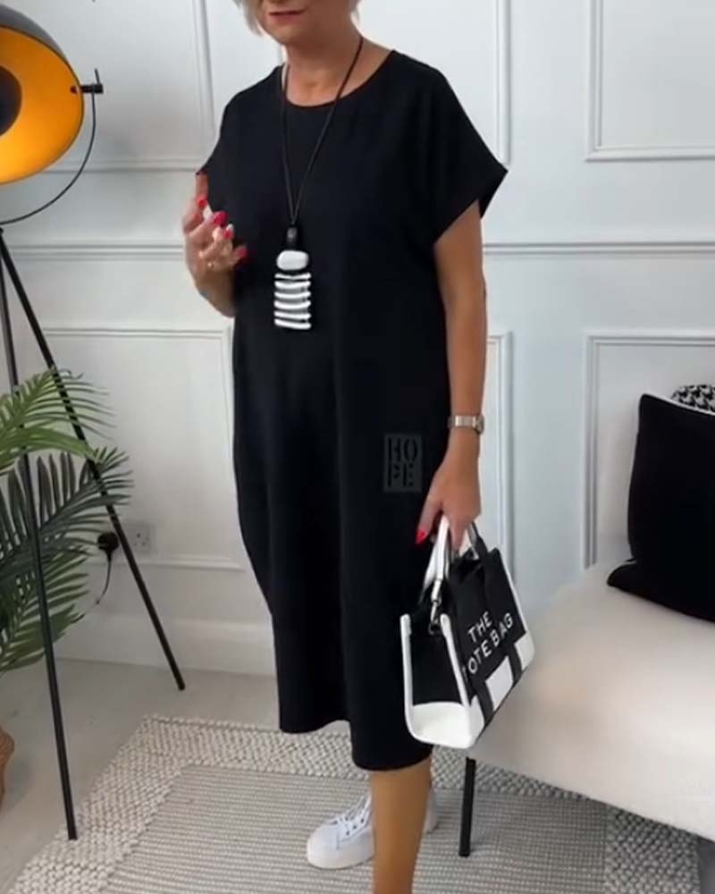 Simple Casual Kaftan with Short Sleeves