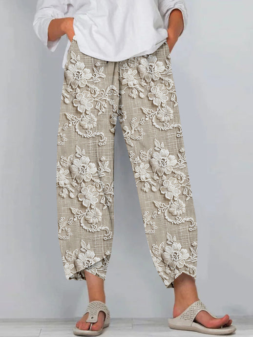 Erica | Elegant Floral Loose-Fit Pants