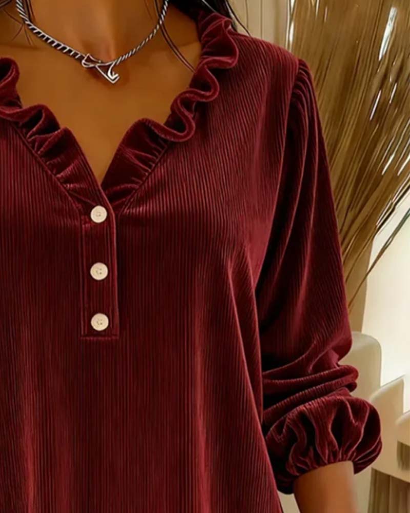 Solid Color Puff Sleeve Top