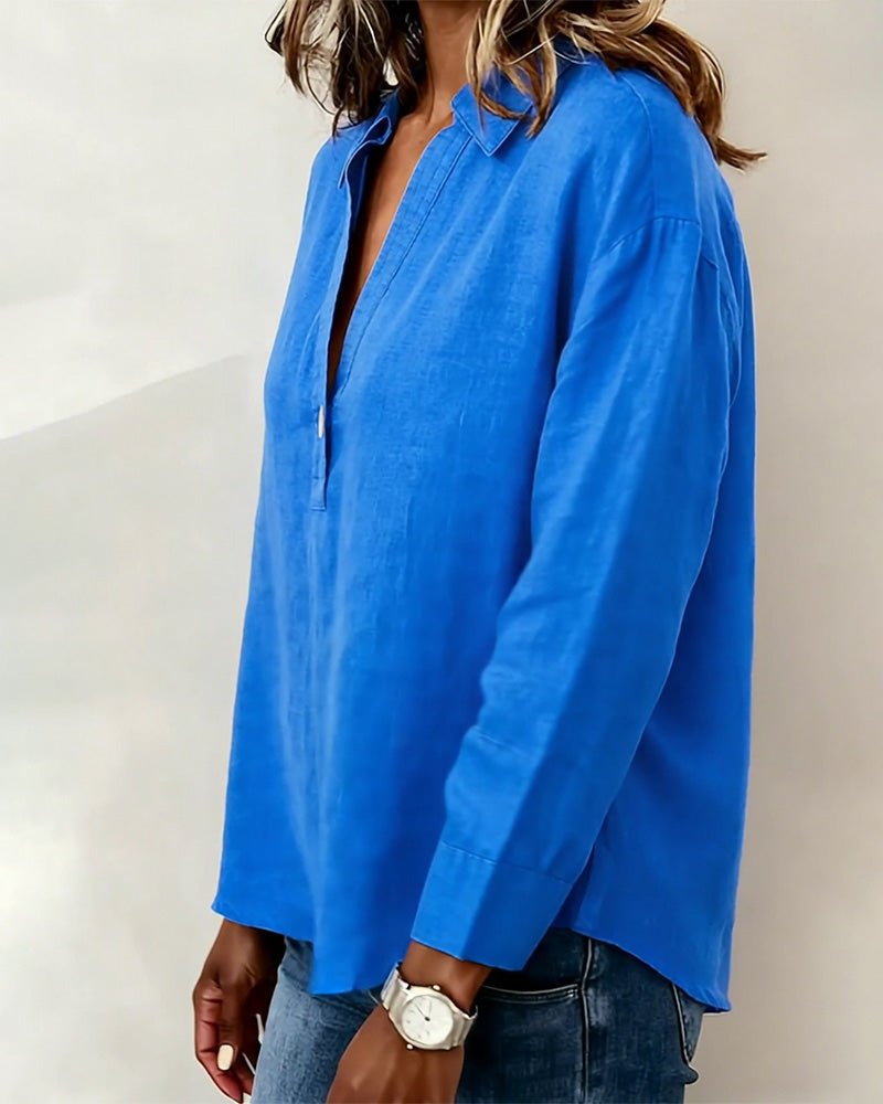 Long Sleeve Solid Color Shirt