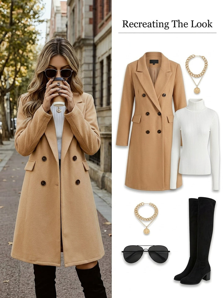 Helena | Mid-Length Double-Breasted Coat