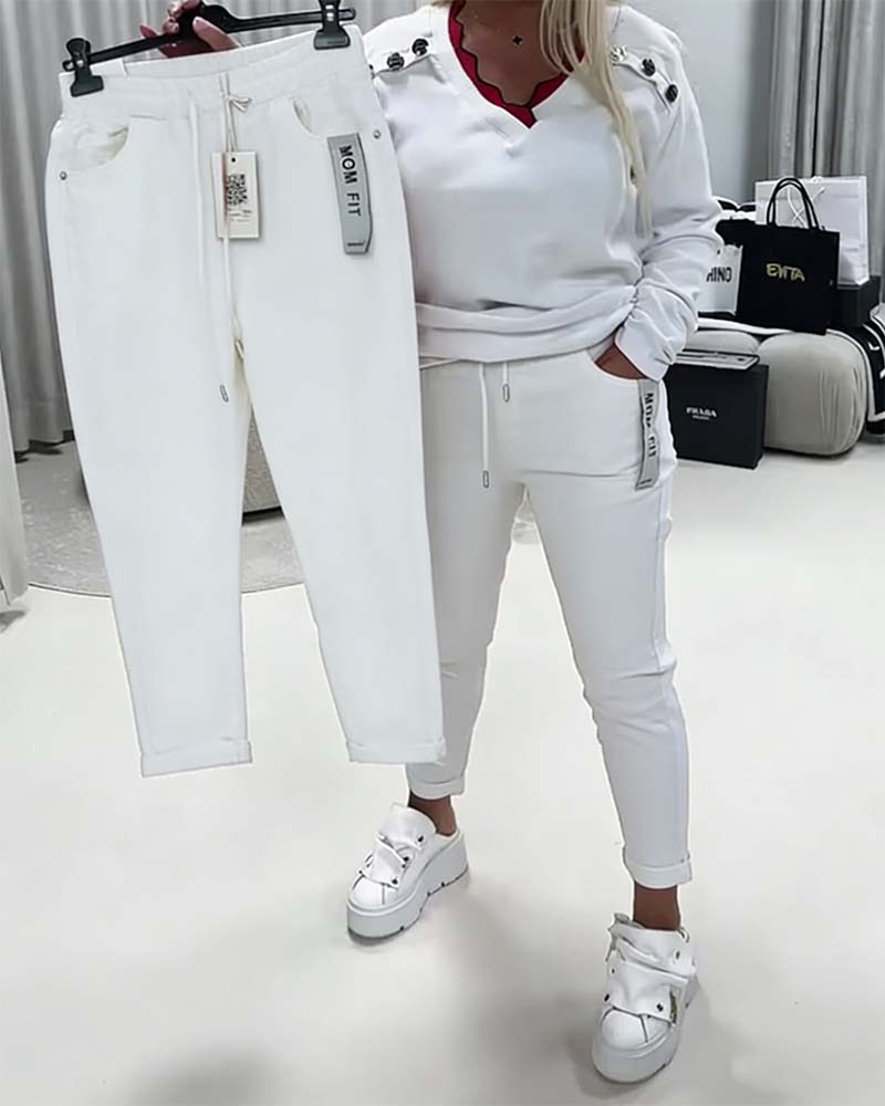 Elastic Cord Fashion Pants