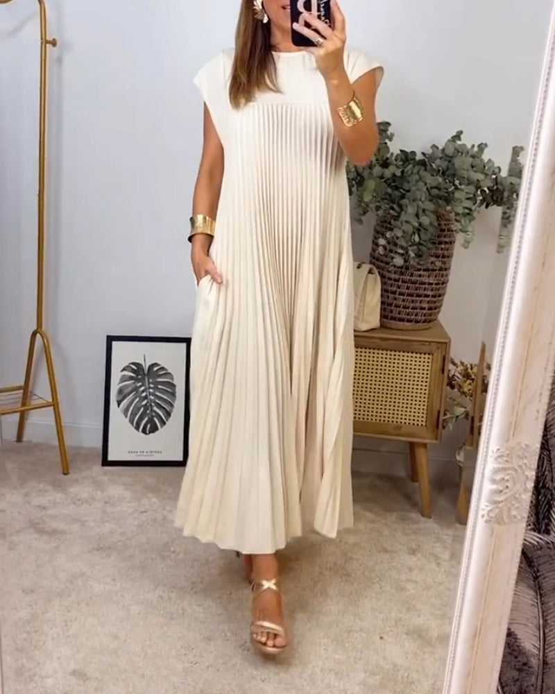 Kaitlyn | Elegant Soft Pleated Maxi Dress
