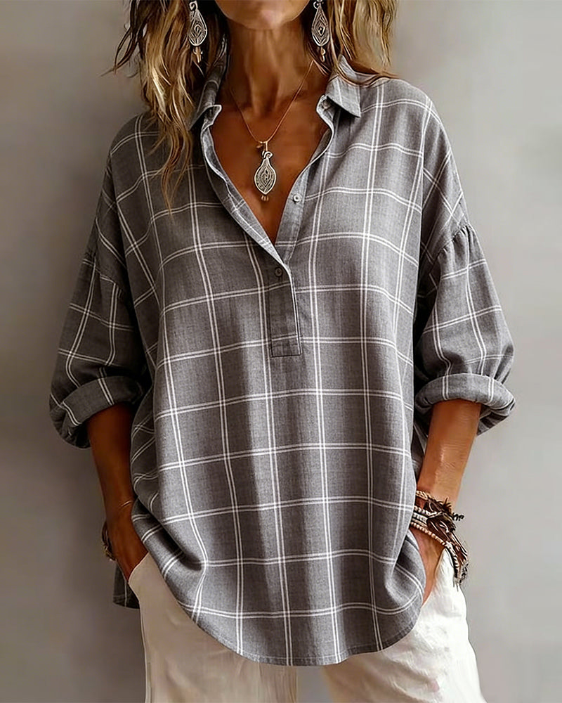 Sophisticated Checked Lapel Shirt