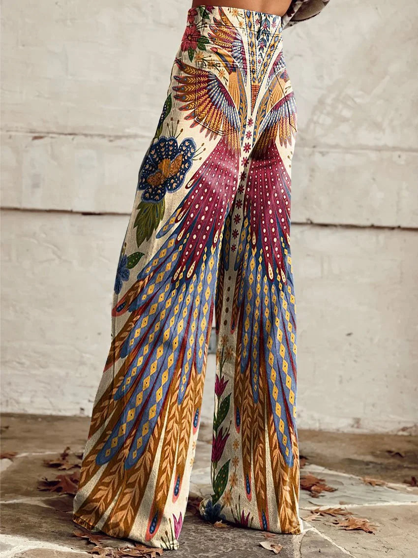 Georgia | Artistic Print Wide-Leg Pants