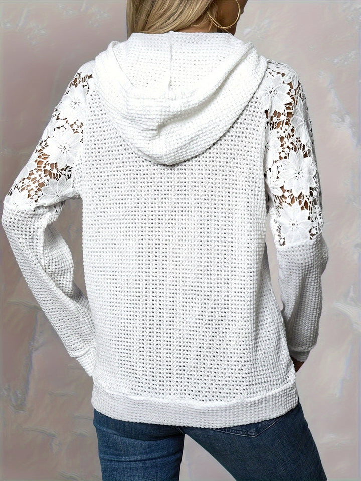 Linnea | Floral-Trimmed Hooded Top