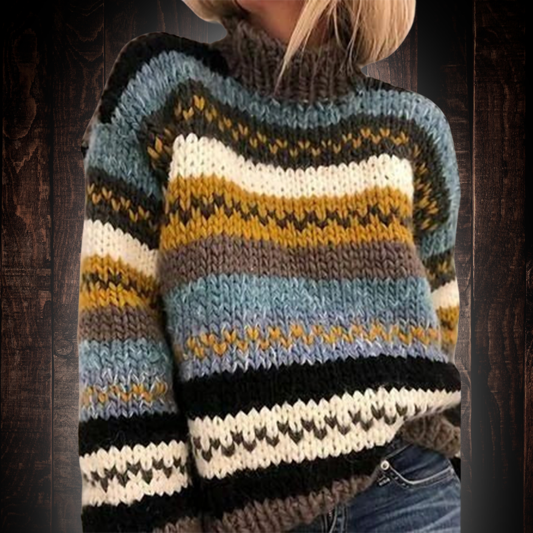 Freja™ | Stylish Winter Striped Sweater
