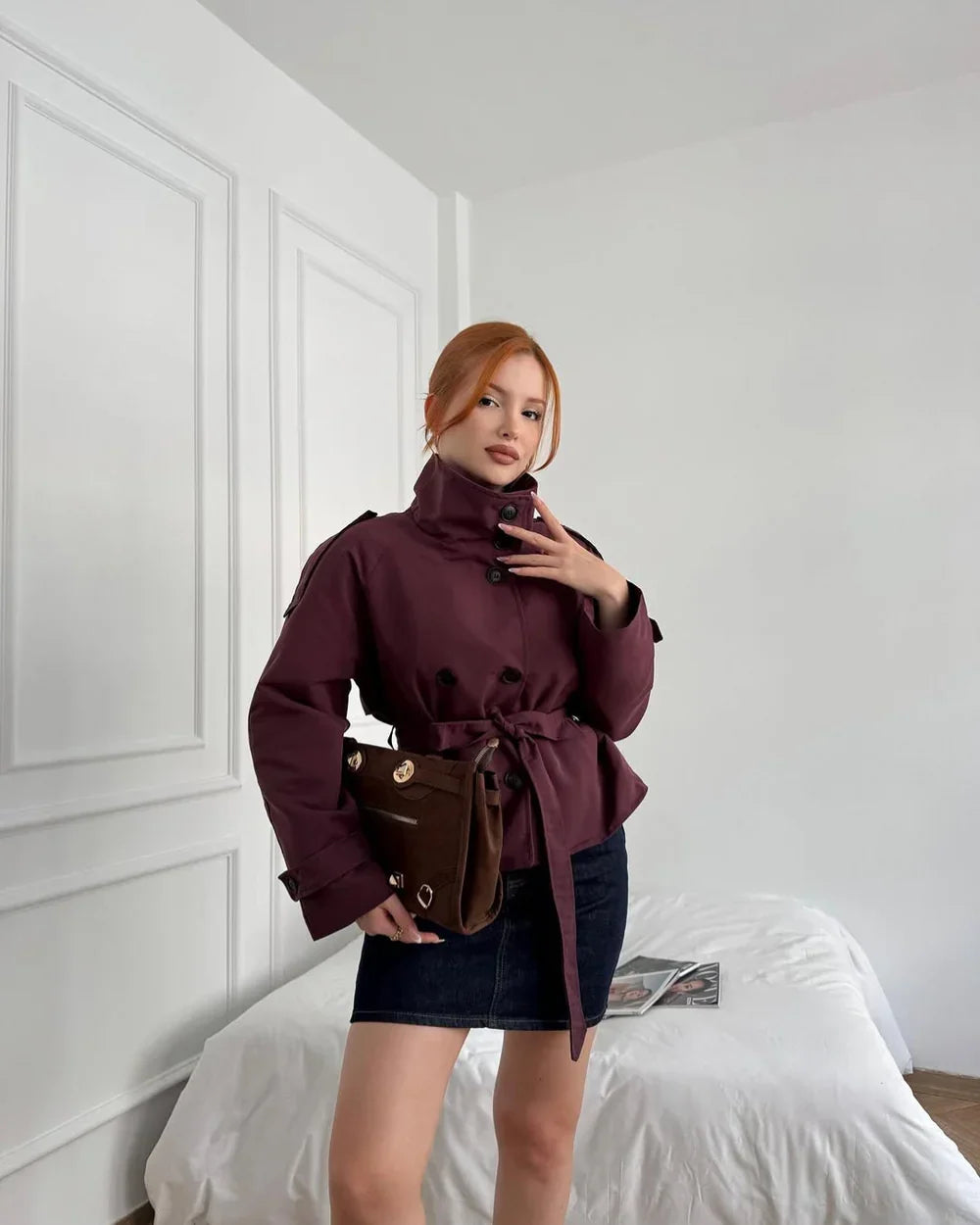 Fructuoso | Belted High-Neck Quiet Trench Coat
