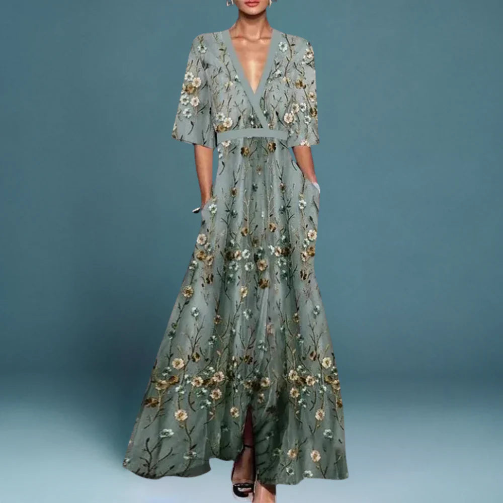 Alicia | Elegant Summer Floral Maxi Dress