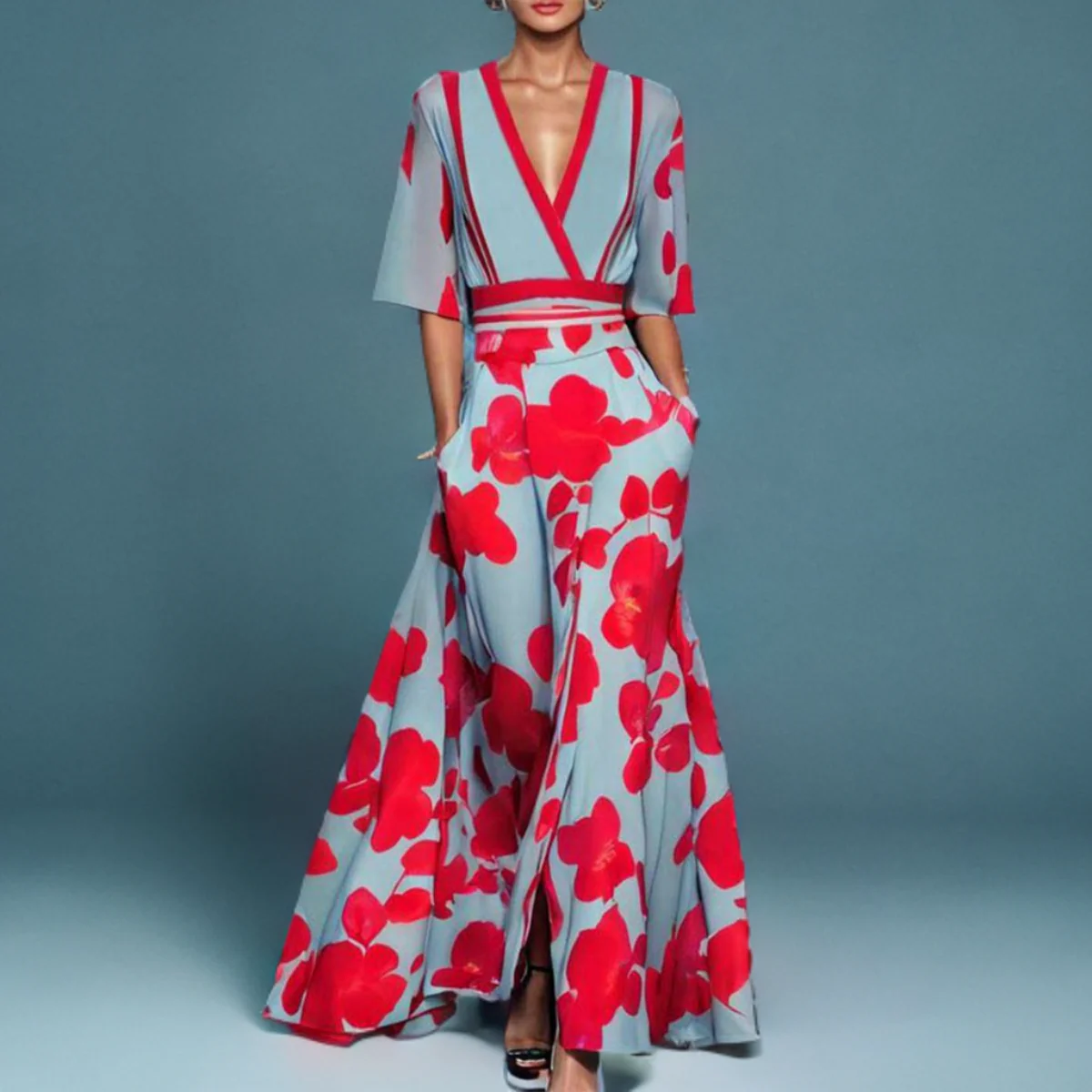 Alicia | Elegant Summer Floral Maxi Dress