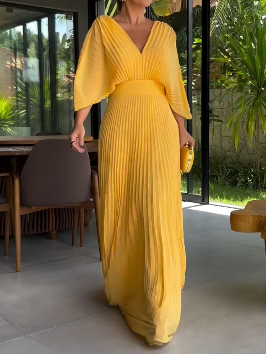 Harper | Pleated Flowing Evening Dress