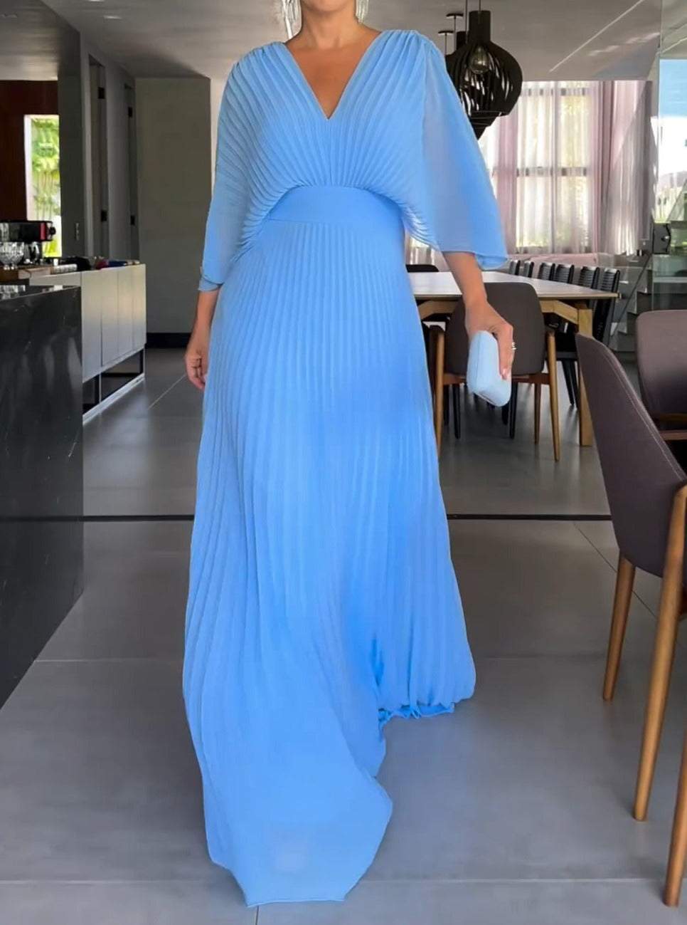 Harper | Pleated Flowing Evening Dress