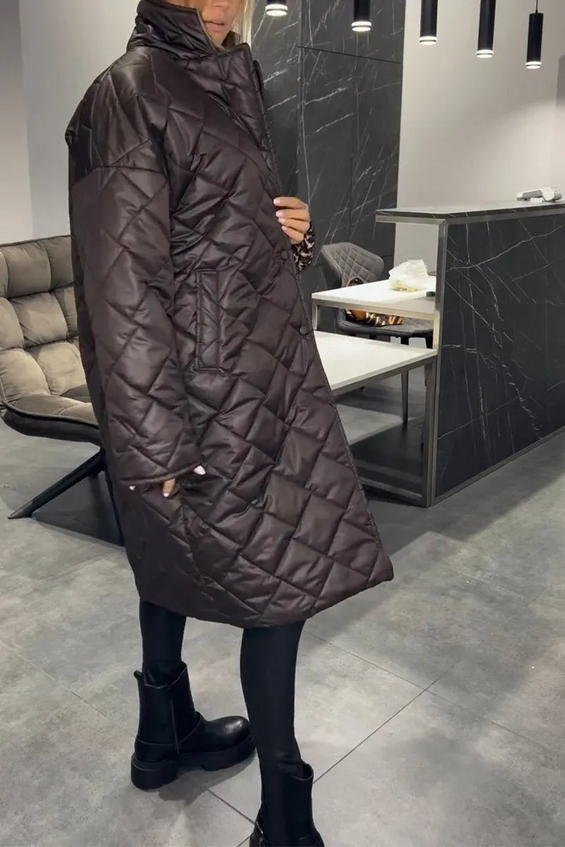 Anais™ | Quilted Coat with Leopard Lining
