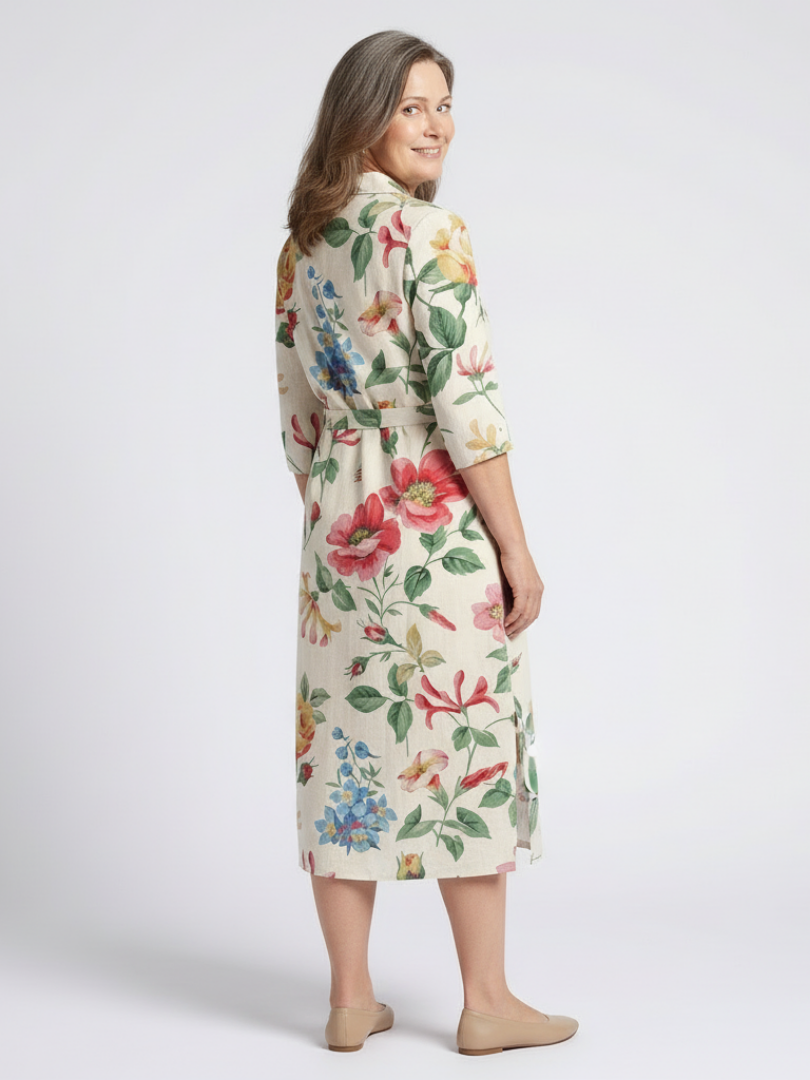 Eavan | Floral Half-Sleeve Midi Dress