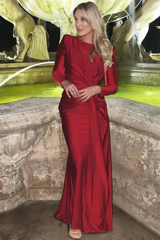 Hailey | Satin Draped Evening Gown